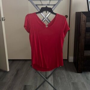 Red t-shirt with peekaboo back